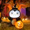 GOOSH 5FT Inflatable Halloween Bunny with Pumpkin – Light-Up Yard Decoration